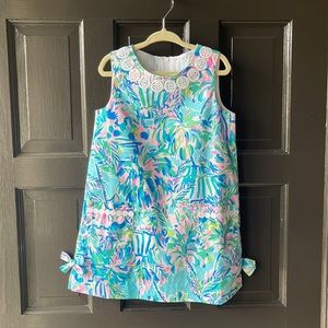 Lilly Pulitzer Classic Shift Dress in Blue Ibiza Cabana Cocktail - 4T